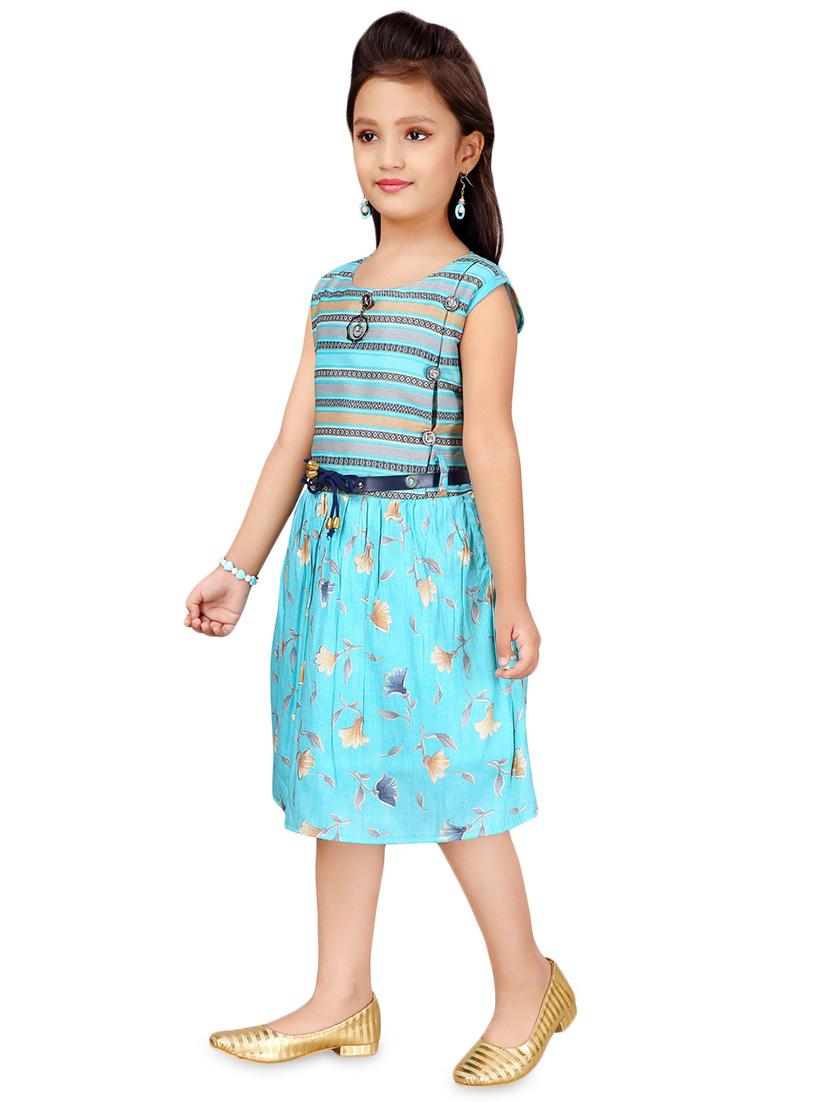 blue cotton frock - 17000611 - Zoom Image - 2