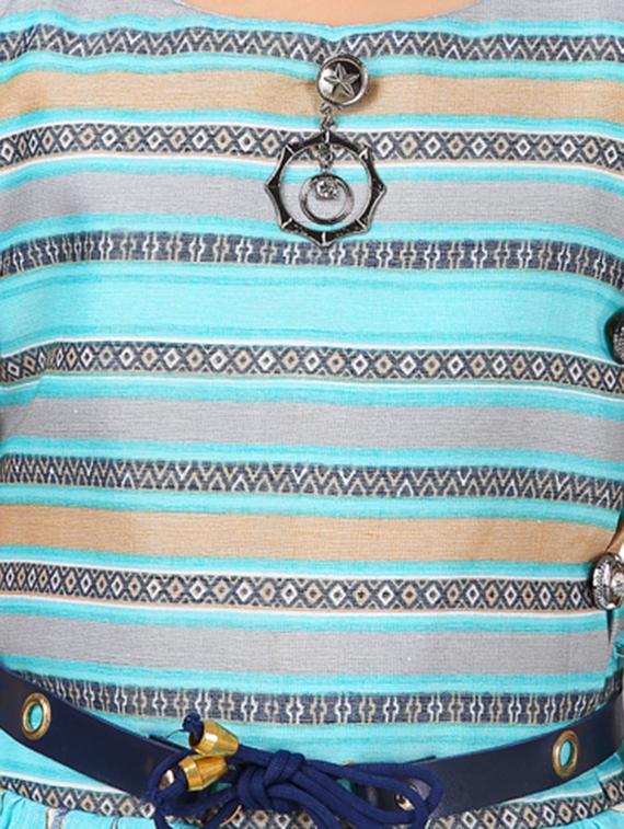 blue cotton frock - 17000611 - Zoom Image - 4