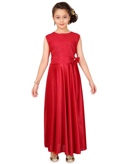 red silk blend party gown - 17000613 - Standard Image - 1