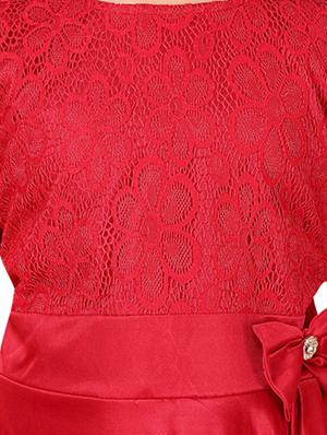 red silk blend party gown - 17000613 - Standard Image - 4