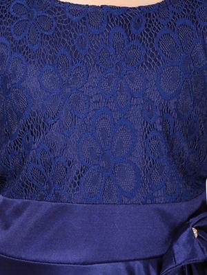 navy blue silk blend party gown - 17000615 - Standard Image - 4