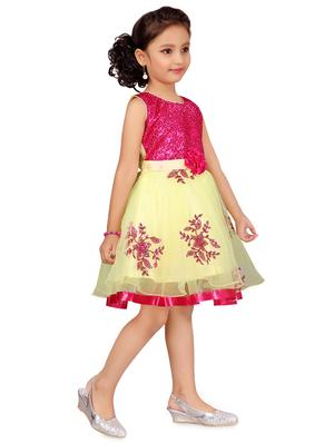 yellow net frock - 17000628 - Standard Image - 2