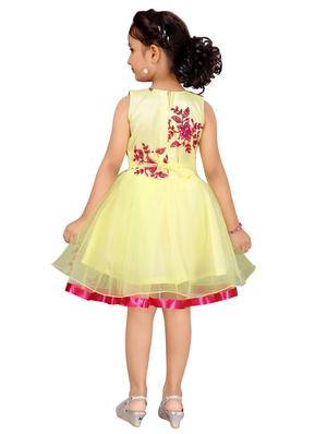 yellow net frock - 17000628 - Standard Image - 3