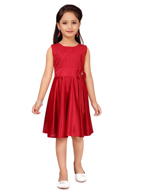 red polyester frock - 17000631 - Standard Image - 1