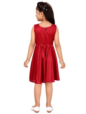 red polyester frock - 17000631 - Standard Image - 3