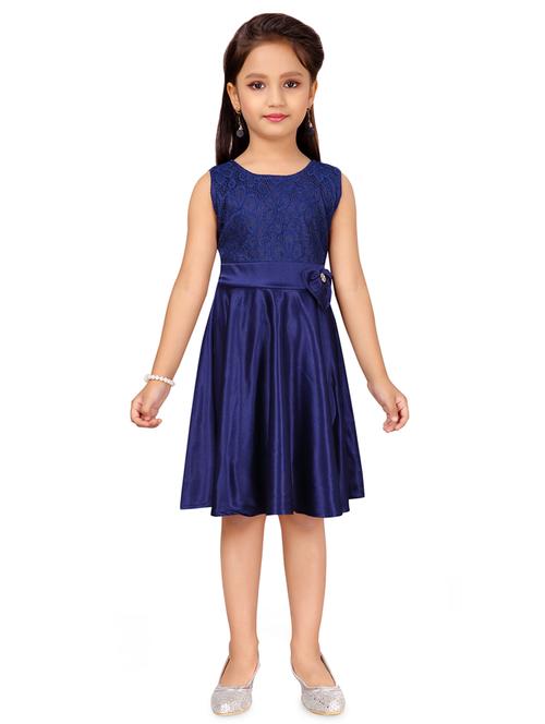 blue polyester frock - 17000632 - Standard Image - 1