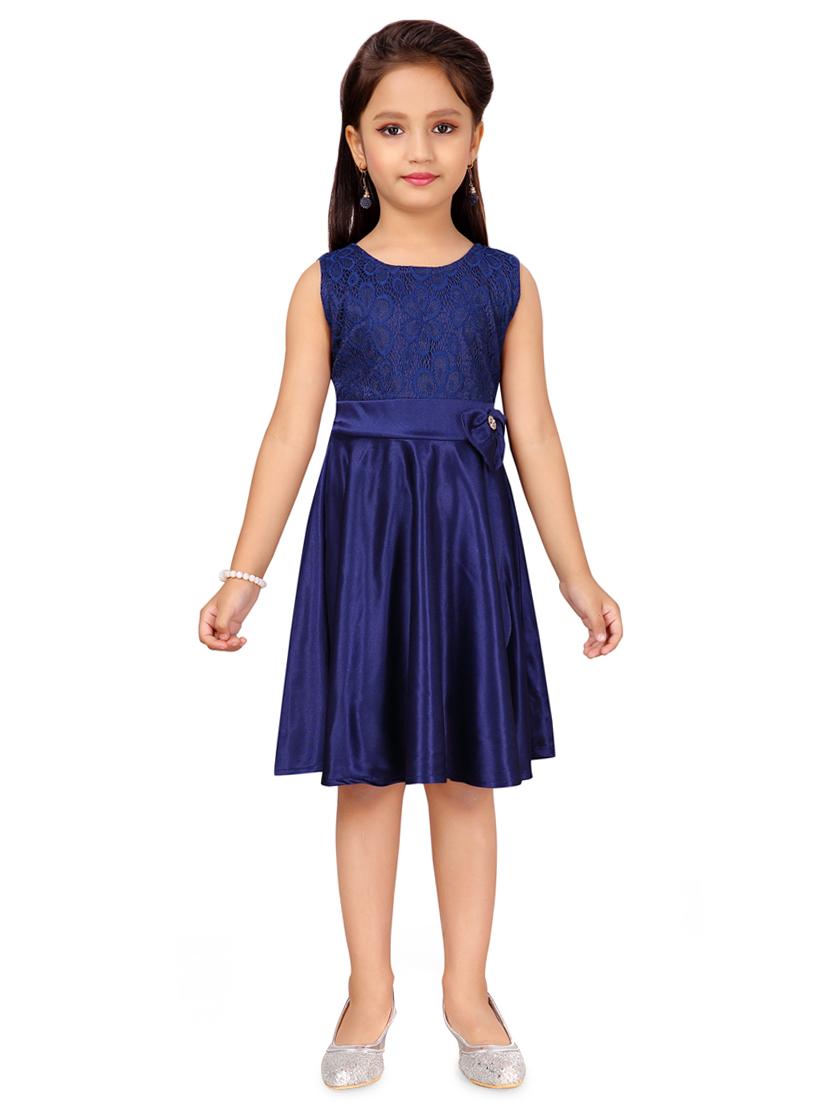 blue polyester frock - 17000632 - Zoom Image - 1