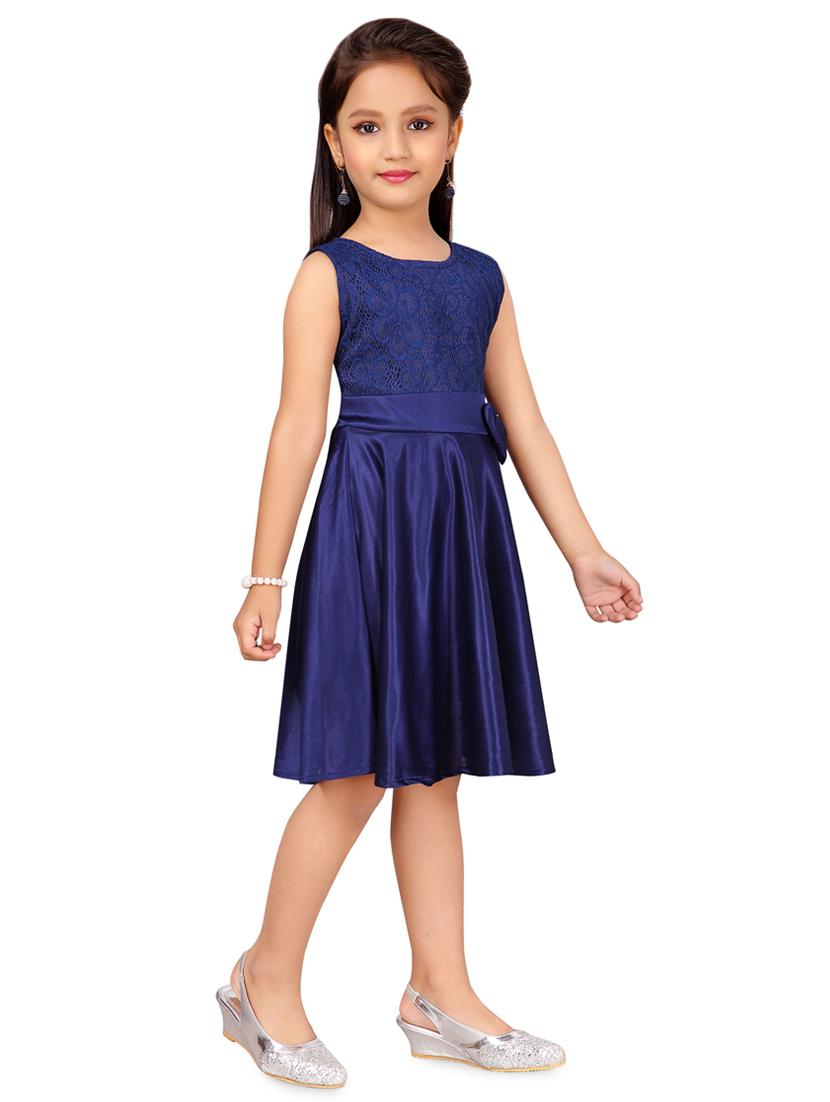 blue polyester frock - 17000632 - Zoom Image - 2