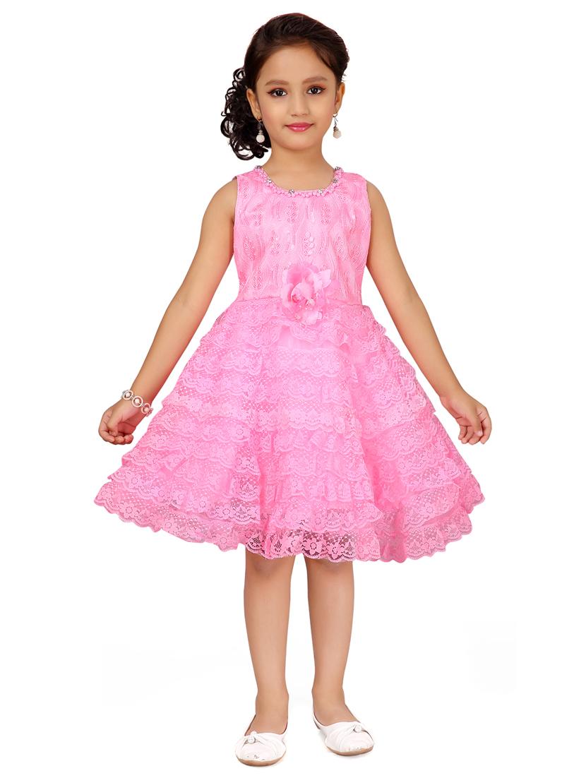pink net frock - 17000637 - Zoom Image - 1