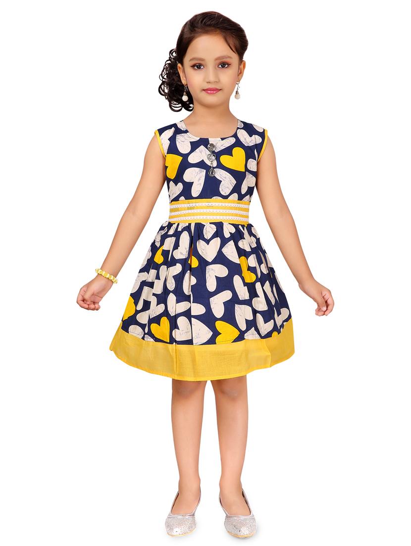 yellow cotton frock - 17000644 - Zoom Image - 1