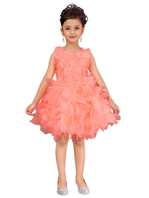 orange polyester frock - 17000651 - Standard Image - 1
