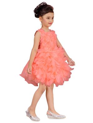 orange polyester frock - 17000651 - Standard Image - 2