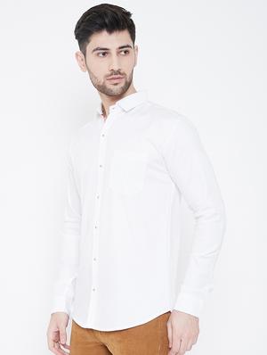white solid casual shirt - 17000691 - Standard Image - 2