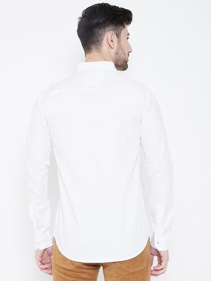 white solid casual shirt - 17000691 - Standard Image - 3