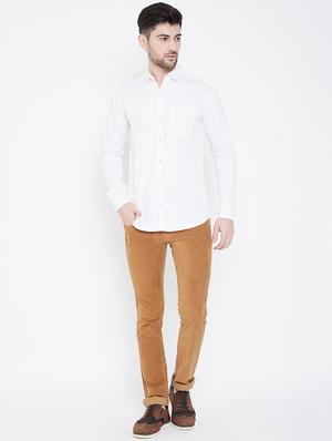 white solid casual shirt - 17000691 - Standard Image - 4