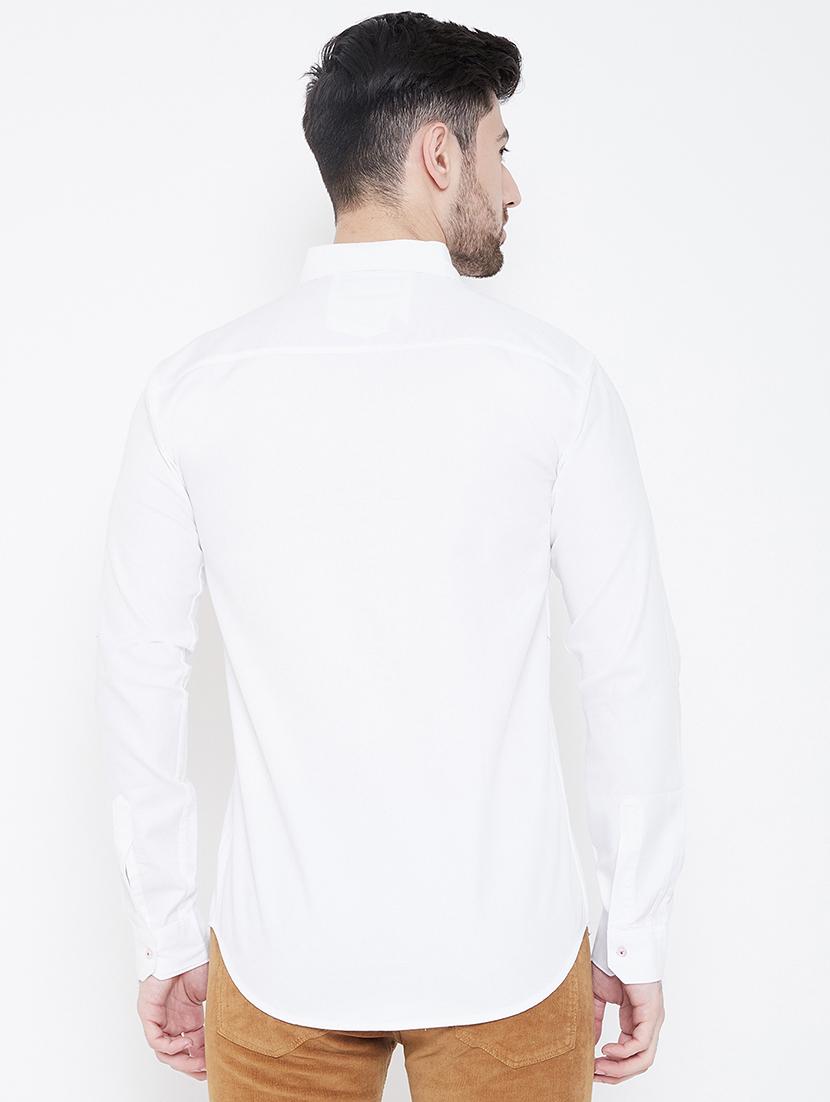 white solid casual shirt - 17000691 - Zoom Image - 3