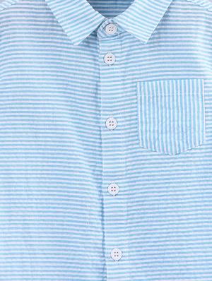 blue cotton shirt - 17000729 - Standard Image - 3