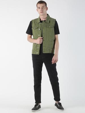 green ripped denim jacket - 17001089 - Standard Image - 4