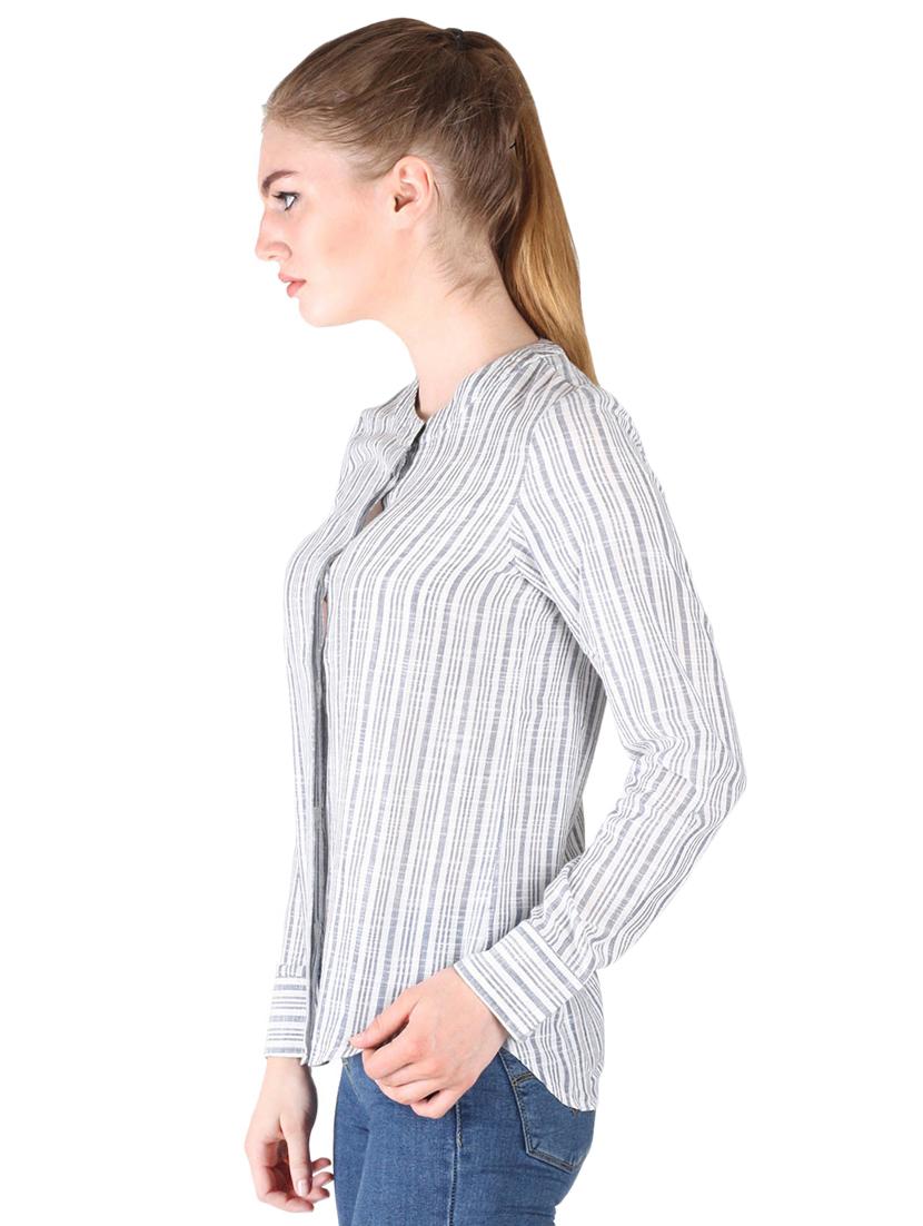 long sleeved striped shirt - 17001207 - Zoom Image - 2