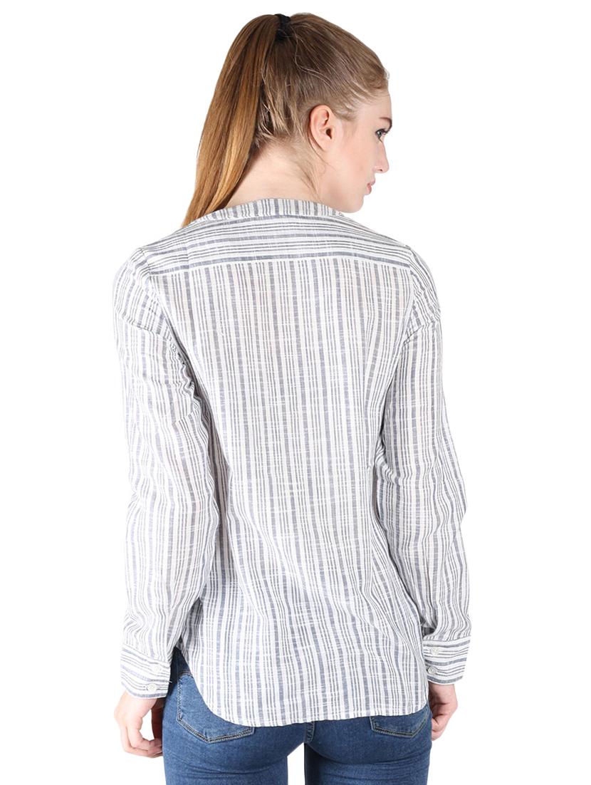 long sleeved striped shirt - 17001207 - Zoom Image - 3