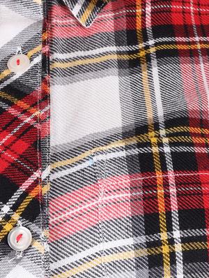 tie front checkered high low tunic - 17001219 - Standard Image - 5