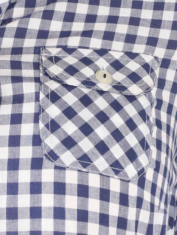 long sleeved checkered shirt - 17001226 - Zoom Image - 4