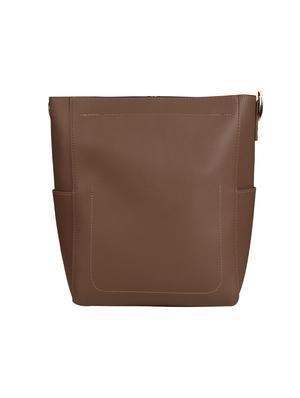 brown leatherette (pu) regular sling bag - 17001250 - Standard Image - 2