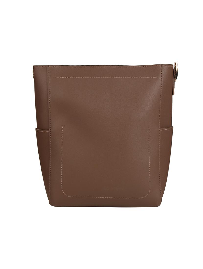 brown leatherette (pu) regular sling bag - 17001250 - Zoom Image - 2