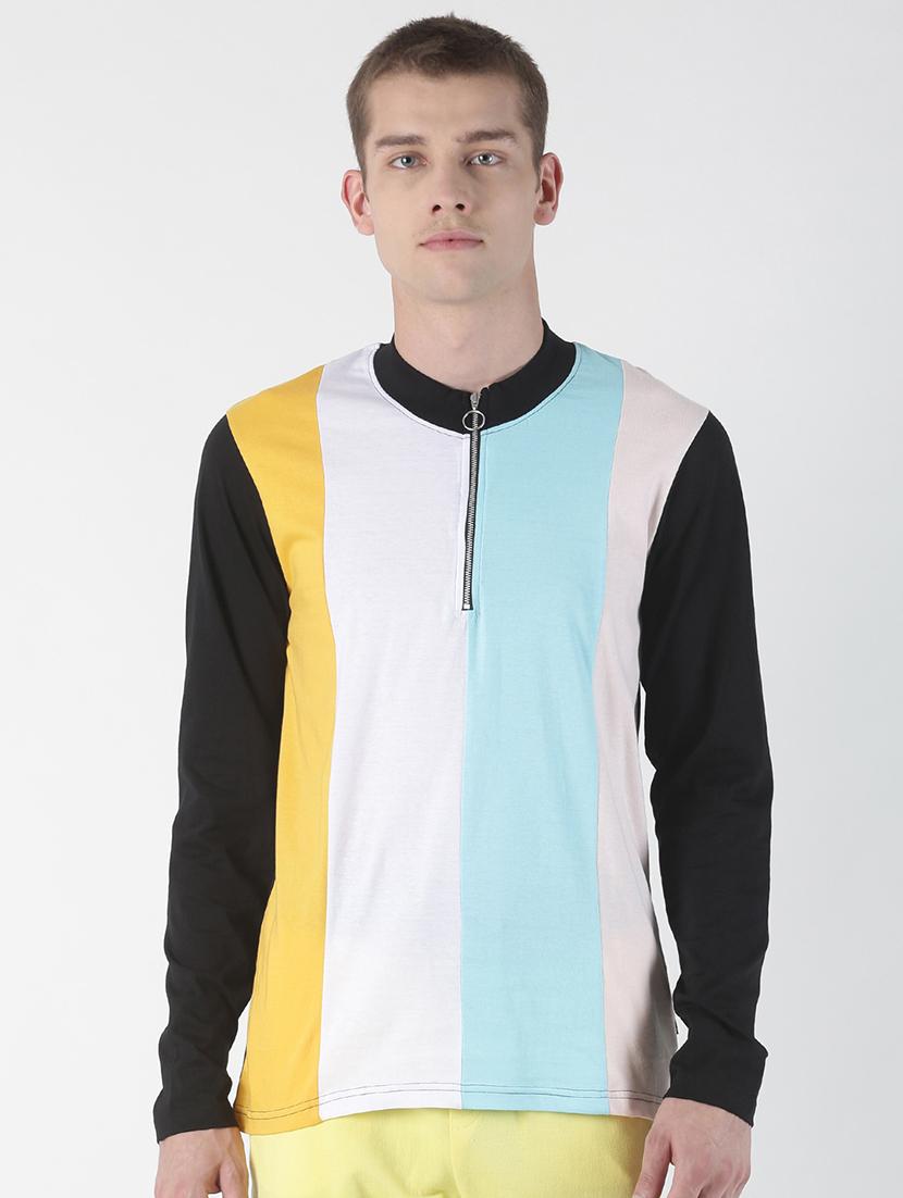 multi color block cut & sew t-shirt - 17001500 - Zoom Image - 1