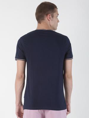 navy blue solid t-shirt - 17001506 - Standard Image - 3