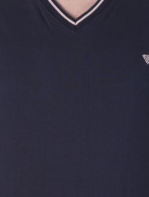 navy blue solid t-shirt - 17001506 - Standard Image - 5