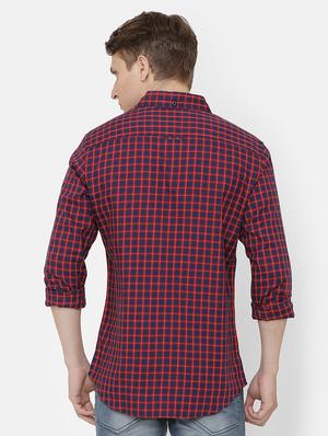 red checkered casual shirt - 17001541 - Standard Image - 3