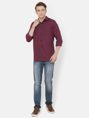 red checkered casual shirt - 17001541 - Standard Image - 4