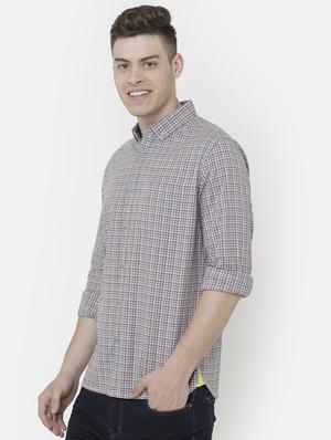 grey checkered casual shirt - 17001561 - Standard Image - 2