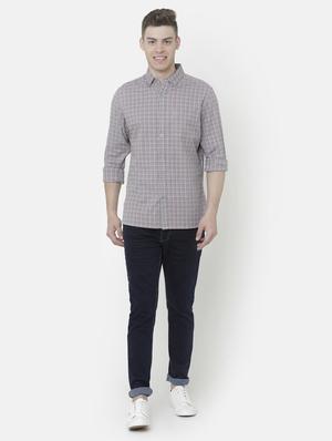 grey checkered casual shirt - 17001561 - Standard Image - 4
