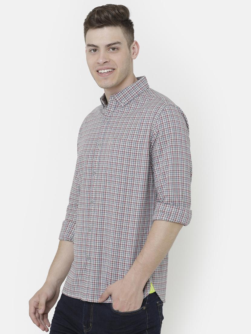 grey checkered casual shirt - 17001561 - Zoom Image - 2