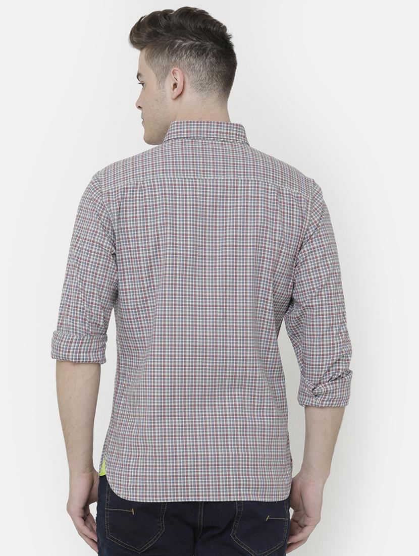 grey checkered casual shirt - 17001561 - Zoom Image - 3