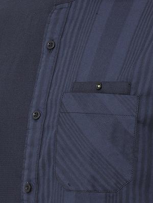 navy blue striped casual shirt - 17001562 - Standard Image - 5