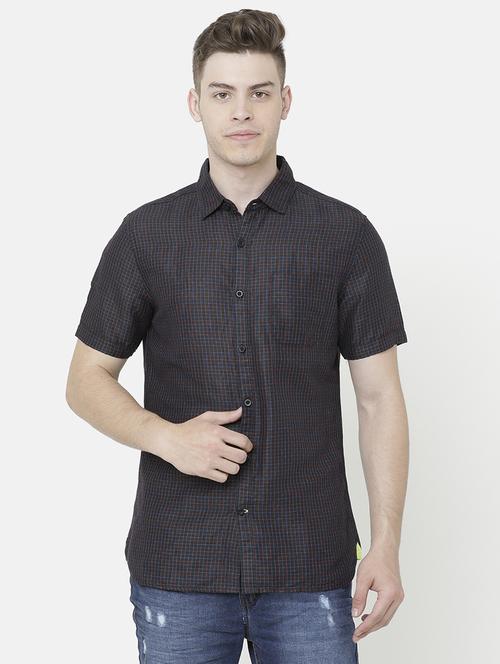 black checkered casual shirt - 17001567 - Standard Image - 1