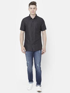 black checkered casual shirt - 17001567 - Standard Image - 4