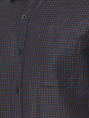 black checkered casual shirt - 17001567 - Standard Image - 5