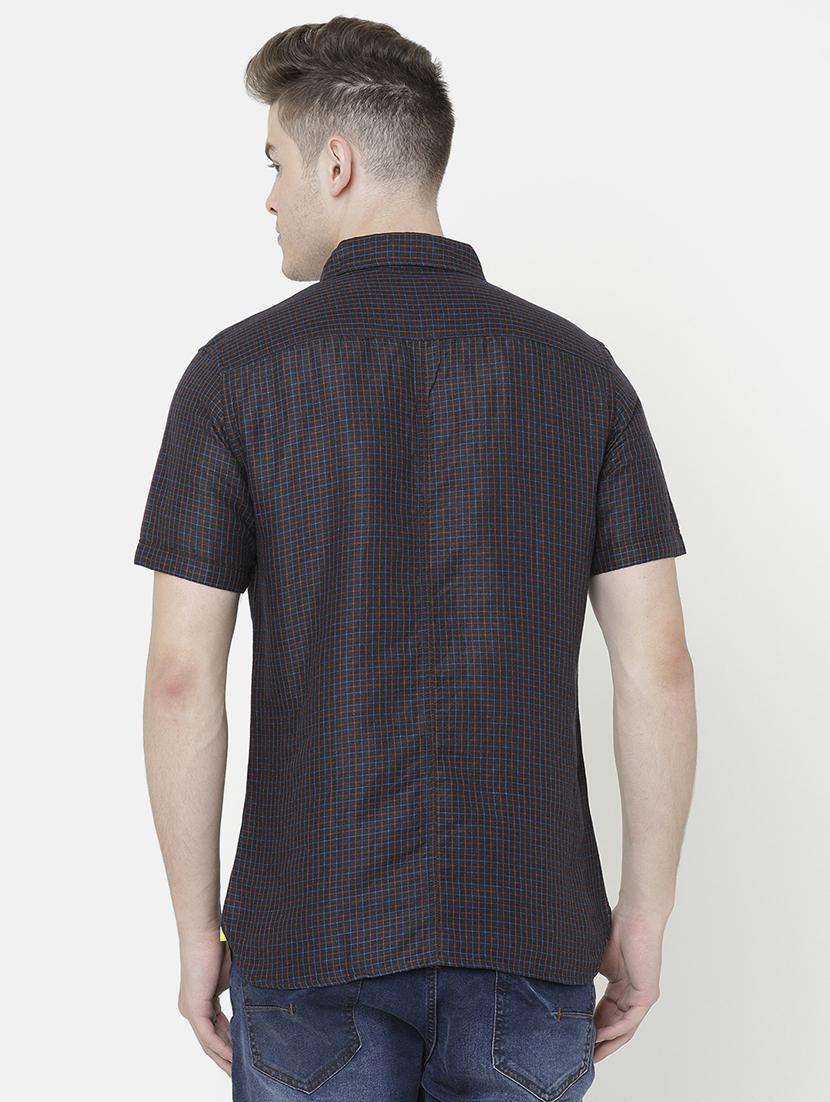 black checkered casual shirt - 17001567 - Zoom Image - 3