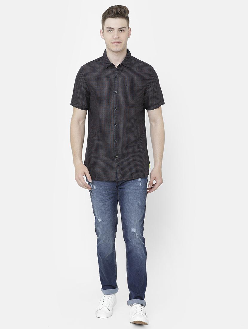 black checkered casual shirt - 17001567 - Zoom Image - 4