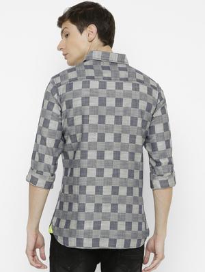 grey checkered casual shirt - 17001591 - Standard Image - 3