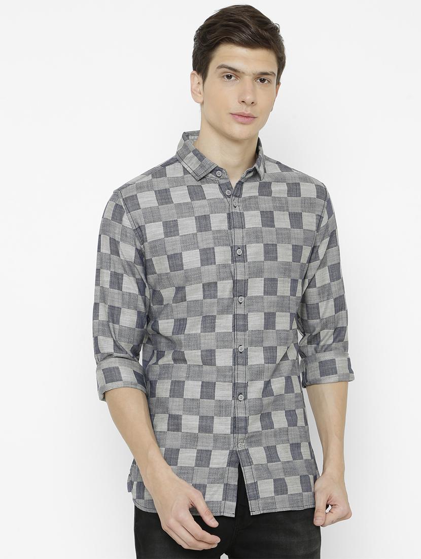 grey checkered casual shirt - 17001591 - Zoom Image - 1