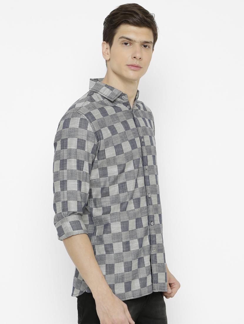 grey checkered casual shirt - 17001591 - Zoom Image - 2