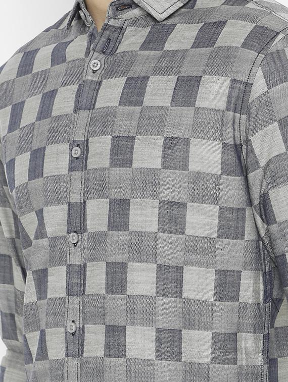 grey checkered casual shirt - 17001591 - Zoom Image - 5