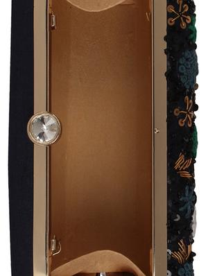 black faux silk box clutch - 17001700 - Standard Image - 3