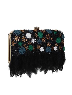 black faux silk box clutch - 17001700 - Standard Image - 4