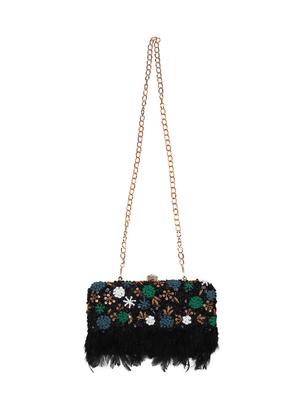 black faux silk box clutch - 17001700 - Standard Image - 5
